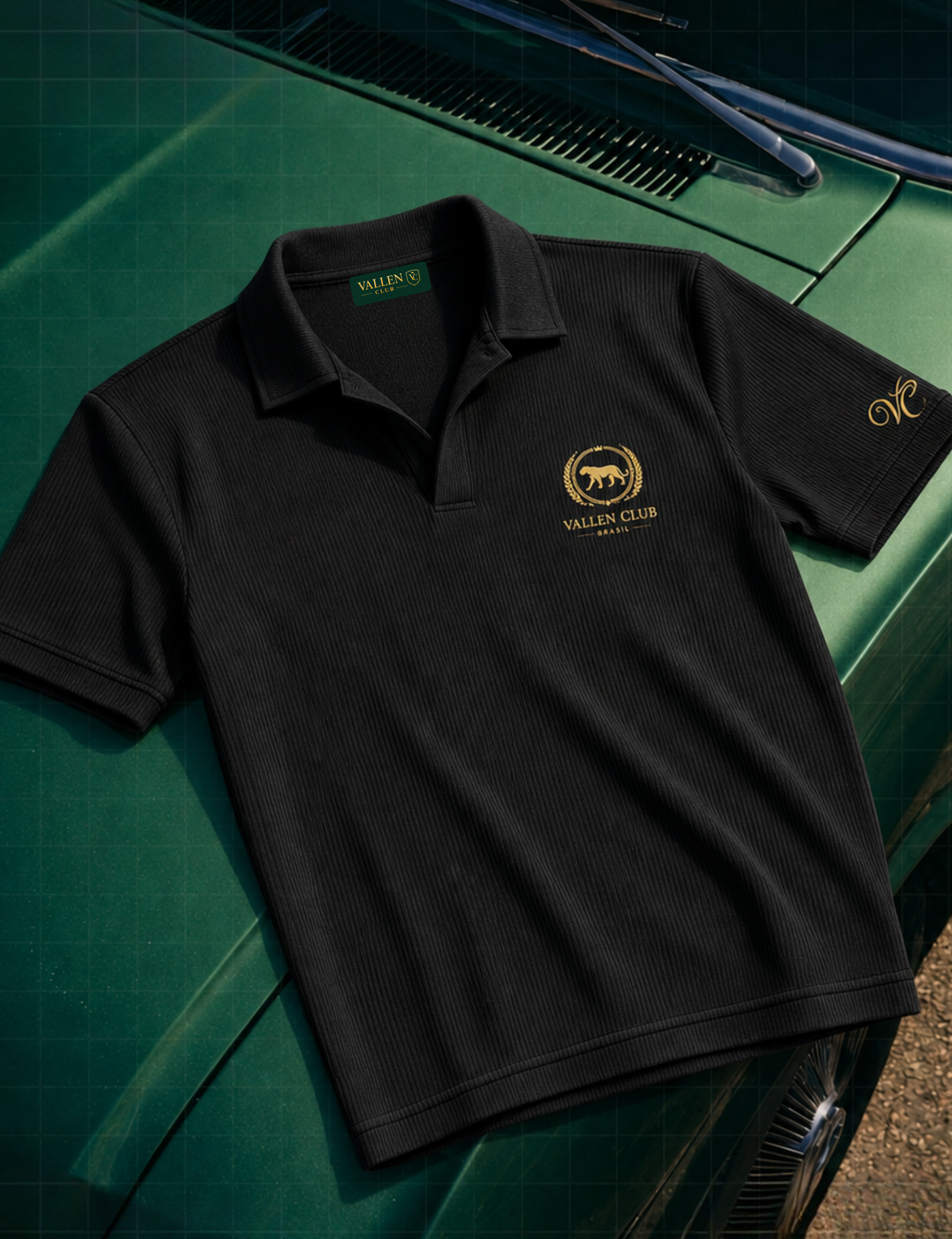 Camisa Polo Masculina Gola Italiana Slim Vallen Club | Tecido Texturizado Premium