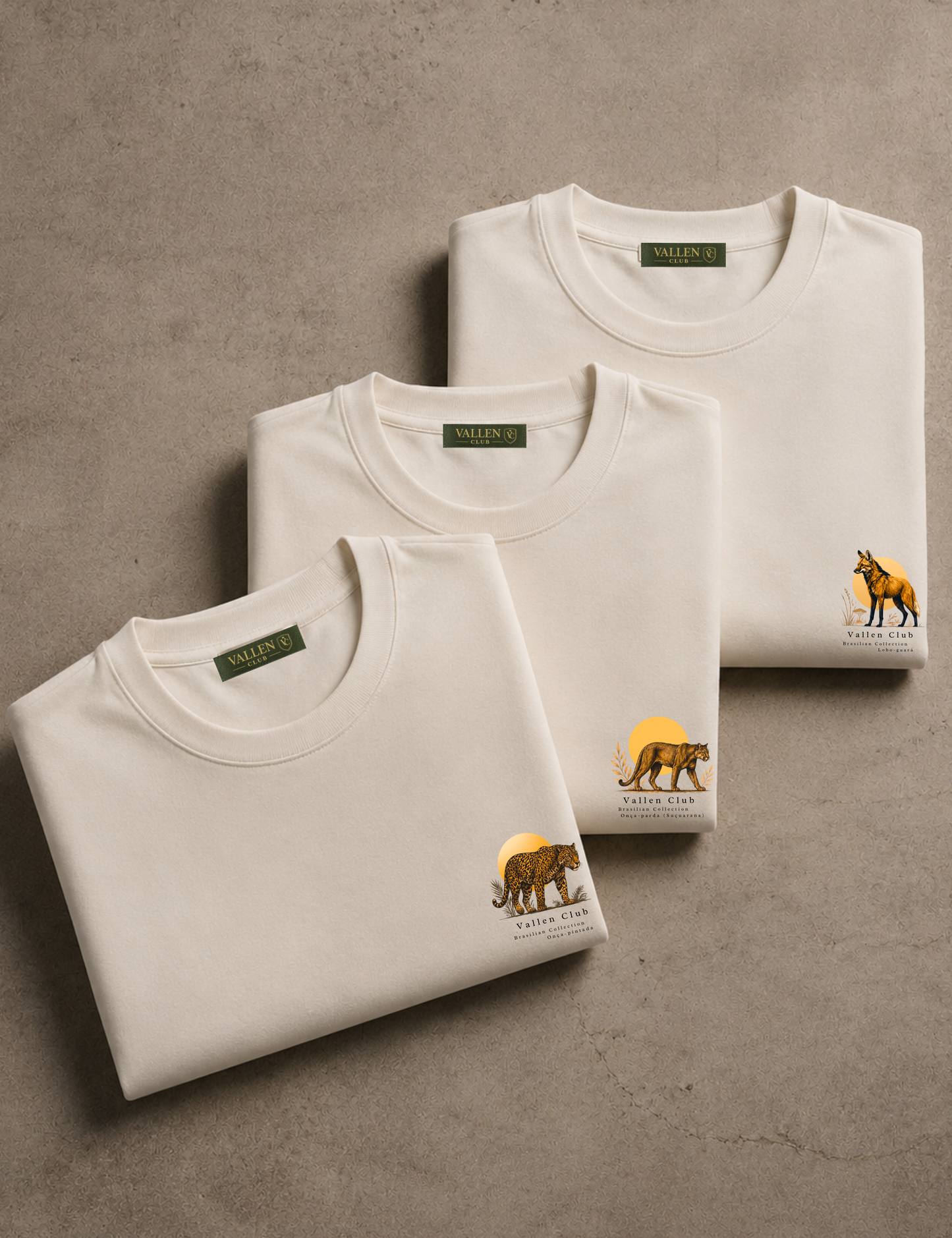 Kit 3 Camisetas Estampadas Brasil Model em Algodão Egípcio - Azul Marinho | Vallen Club