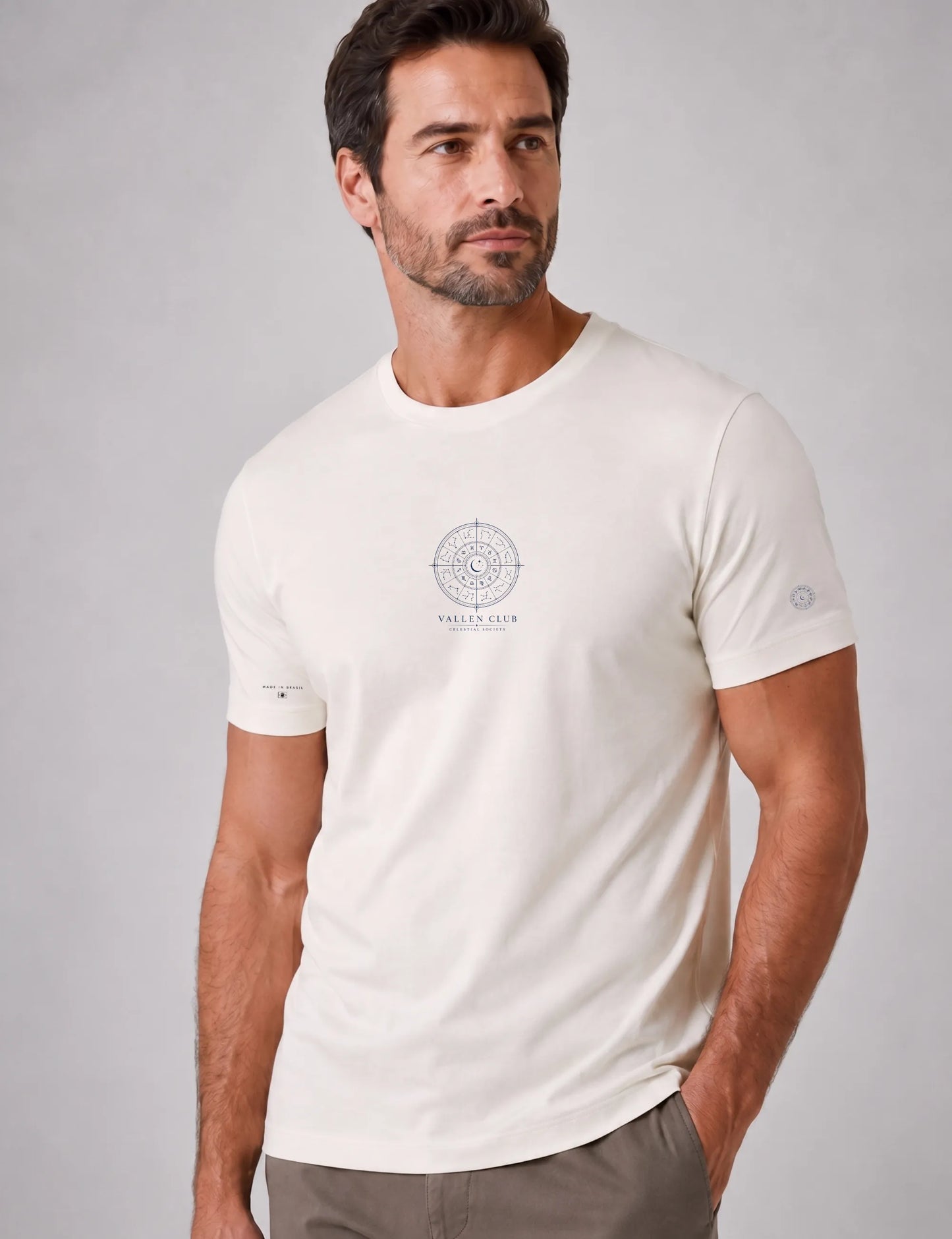 Camiseta Masculina Algodão Egípcio Celestial | Vallen Club