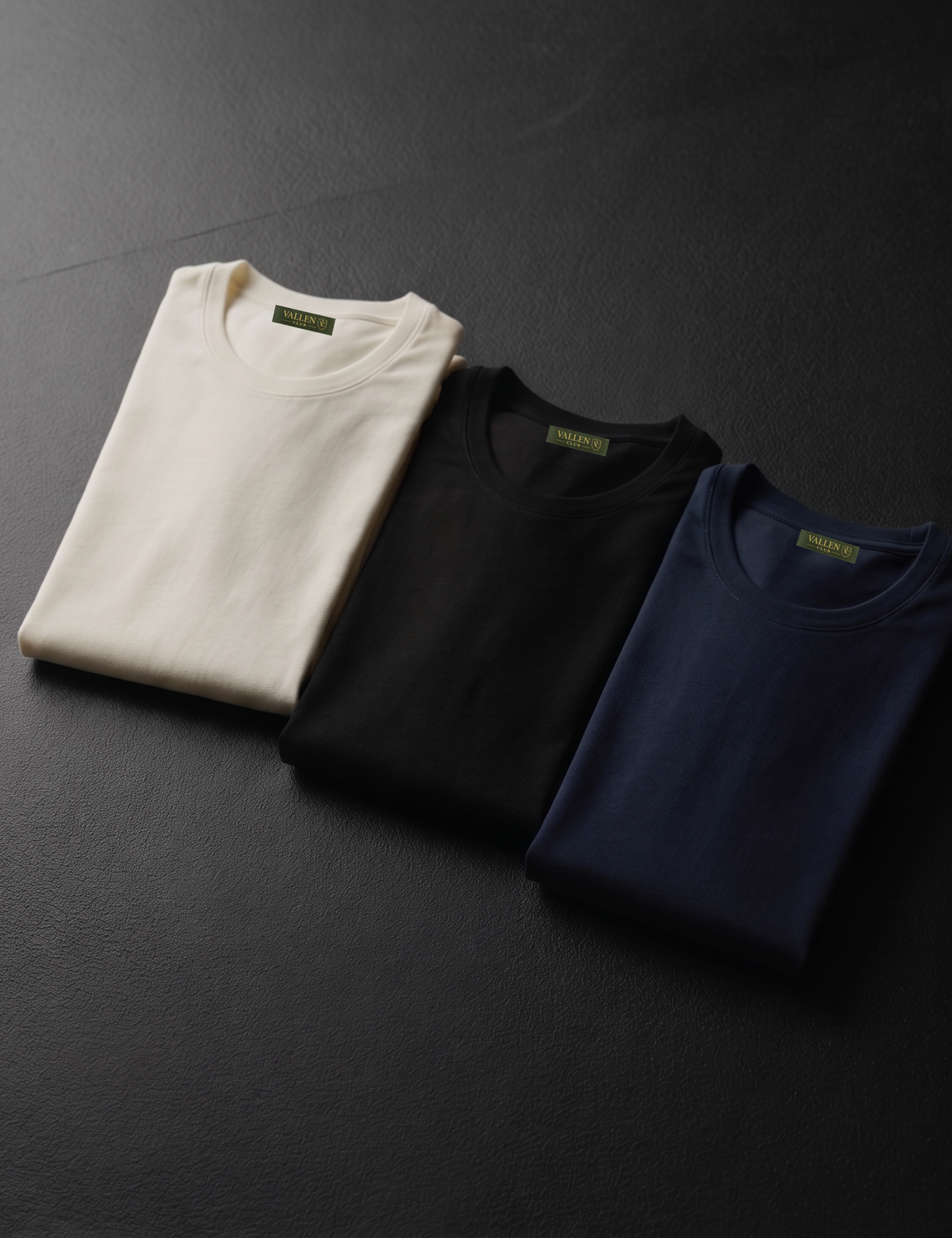 Kit com 3 Camisetas Slim Masculina Vallen Club | Algodão Egípcio com Elastano