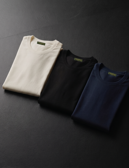Kit com 3 Camisetas Slim Masculina Vallen Club | Algodão Egípcio com Elastano