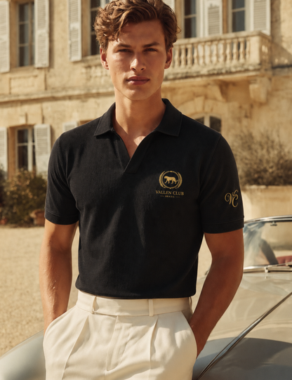 Camisa Polo Masculina Gola Italiana Slim Vallen Club | Tecido Texturizado Premium