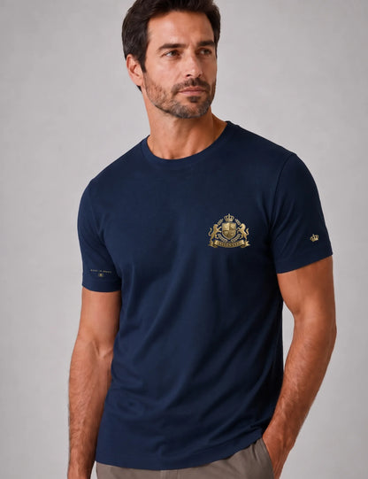 Camiseta Masculina Algodão Egípcio Royal Crest | Vallen Club