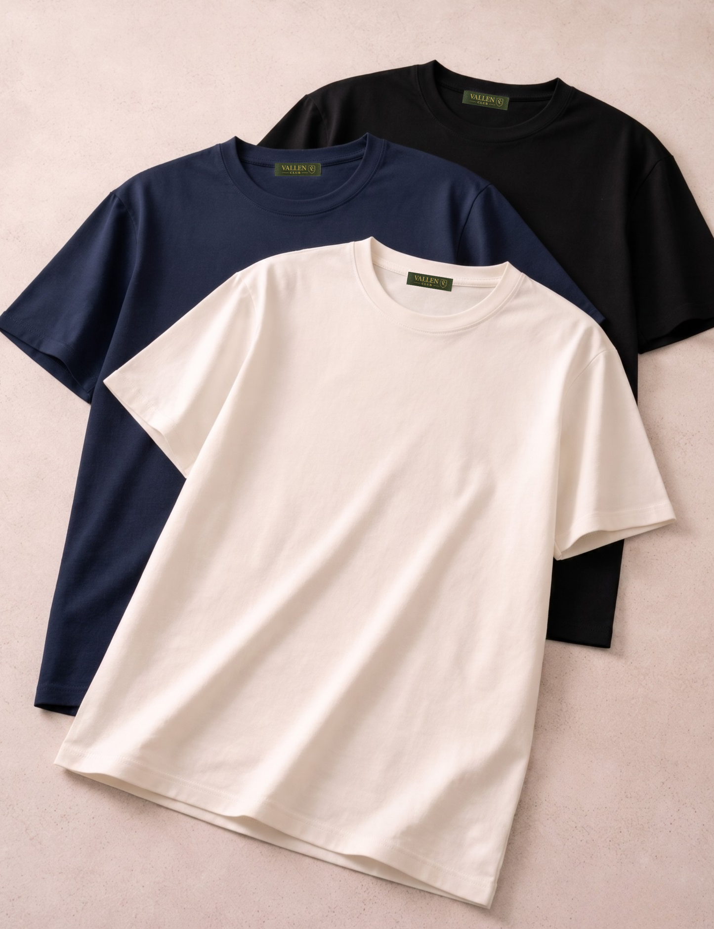 Kit com 3 Camisetas Slim Masculina Vallen Club | Algodão Egípcio com Elastano