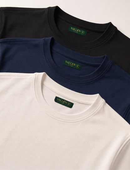 Kit 3 Camisetas Estampadas Brasil Model em Algodão Egípcio - Azul Marinho | Vallen Club
