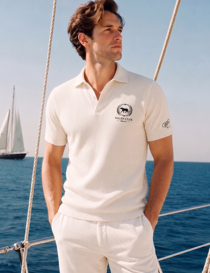 Camisa Polo Masculina Gola Italiana Slim Vallen Club | Tecido Texturizado Premium