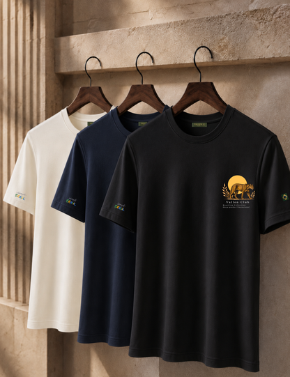Kit 3 Camisetas Estampadas Brasil Model em Algodão Egípcio - Off White | Vallen Club