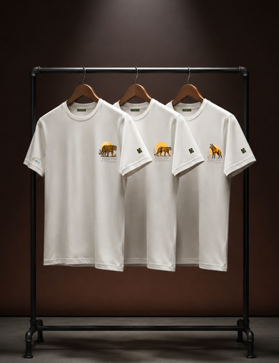 Kit 3 Camisetas Estampadas Brasil Model em Algodão Egípcio - Off White | Vallen Club