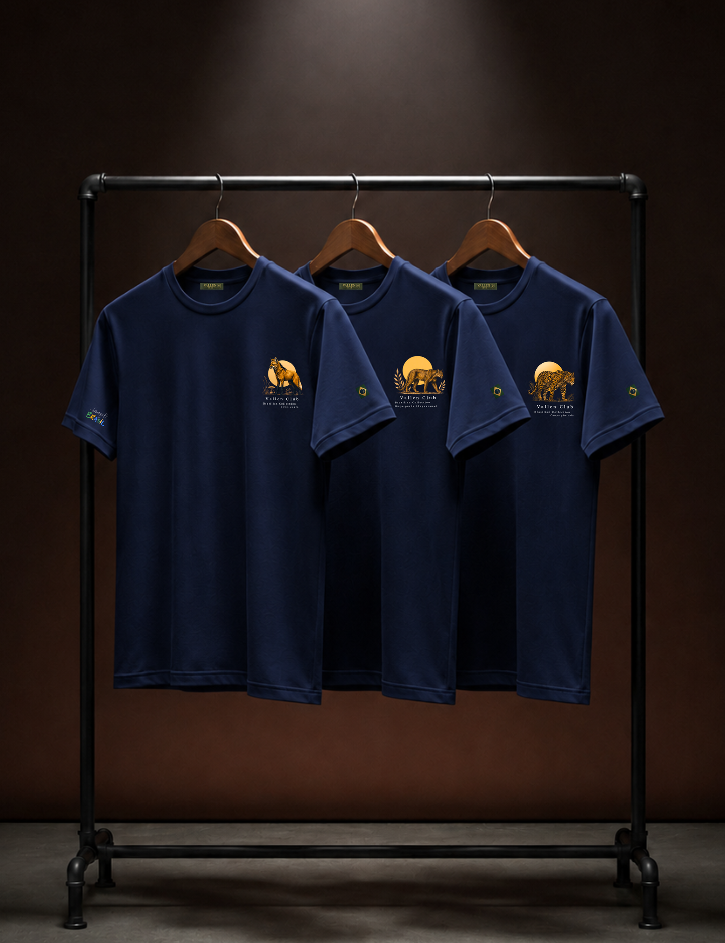 Kit 3 Camisetas Estampadas Brasil Model em Algodão Egípcio - Off White | Vallen Club