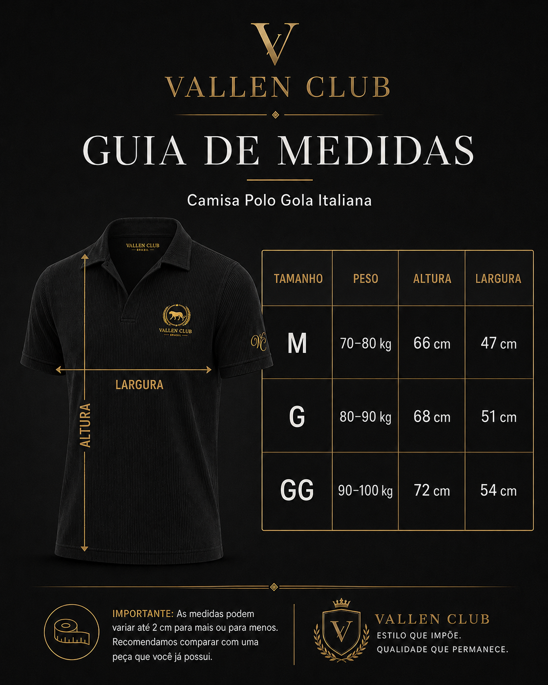 Tabela de Medidas
